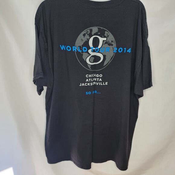 Hanes Beefy  Black Garth Brooks World Tour 2014 Short Sleeve 100% Cotton T Shirt - Picture 5 of 7